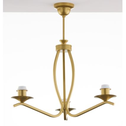 Jupiter 2109 - Lampadario a stelo KASZMIR 3xE27/15W/230V bianco/dorato/effetto marmo