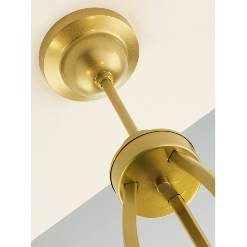 Jupiter 2109 - Lustre sur tige KASZMIR 3xE27/15W/230V blanc/or/décor marbre