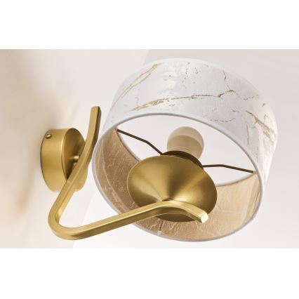 Jupiter 2111 - Applique murale KASZMIR 1xE27/15W/230V blanc/doré/décor marbre