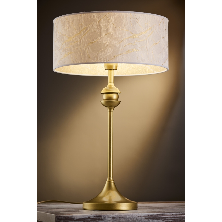 Jupiter 2112 - Lampada da tavolo KASZMIR 1xE27/15W/230V bianco/oro/effetto marmo