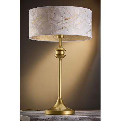 Jupiter 2112 - Lampada da tavolo KASZMIR 1xE27/15W/230V bianco/oro/effetto marmo