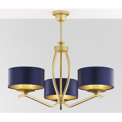 Jupiter 2113 - Lampadario a stelo KASZMIR 3xE27/15W/230V blu/oro