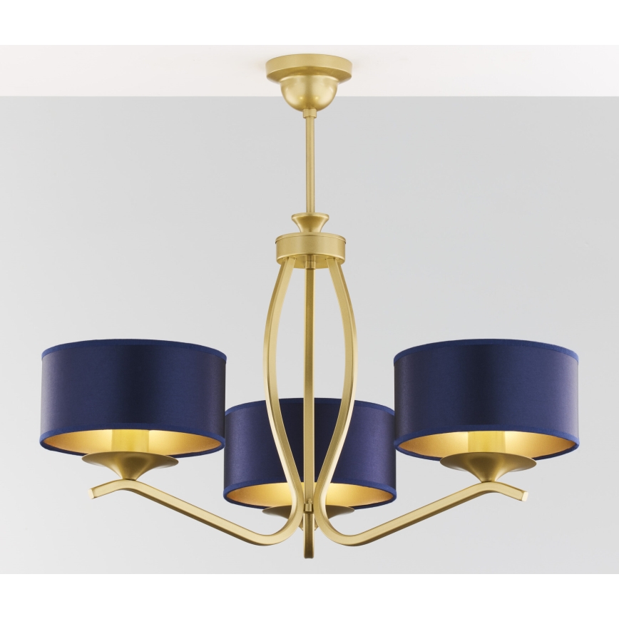 Jupiter 2113 - Lampadario a stelo KASZMIR 3xE27/15W/230V blu/oro