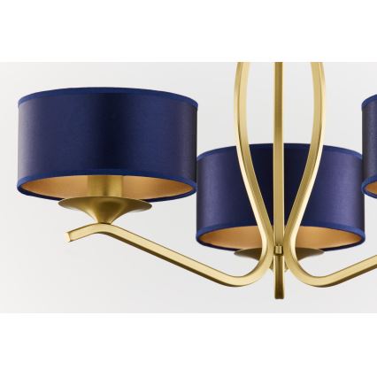 Jupiter 2113 - Lampadario a stelo KASZMIR 3xE27/15W/230V blu/oro