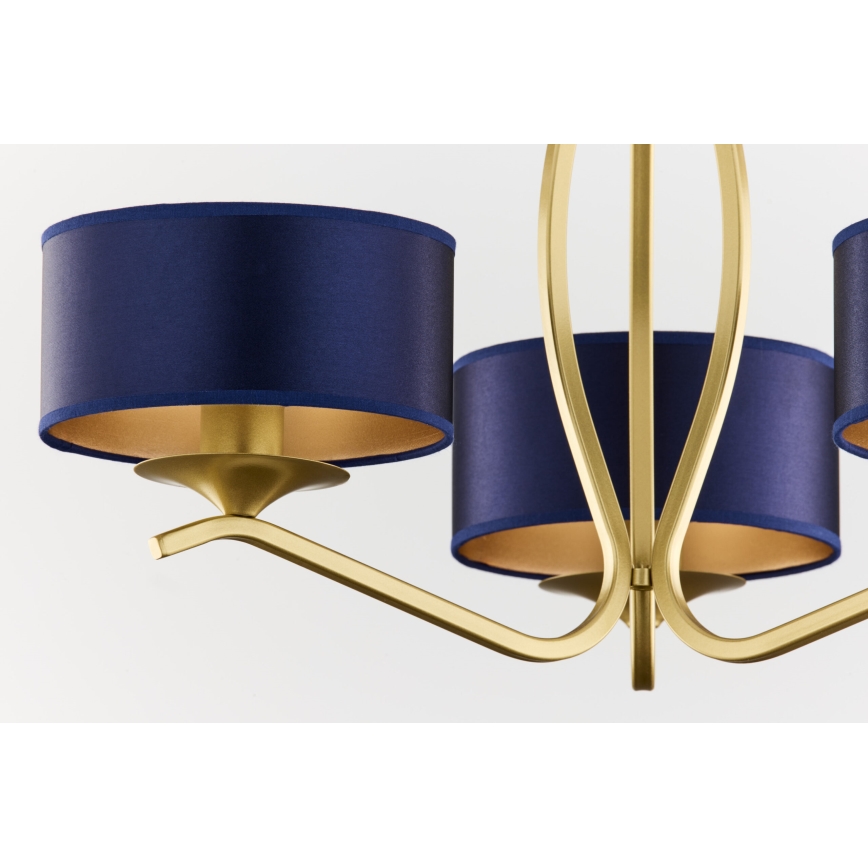 Jupiter 2113 - Lampadario a stelo KASZMIR 3xE27/15W/230V blu/oro