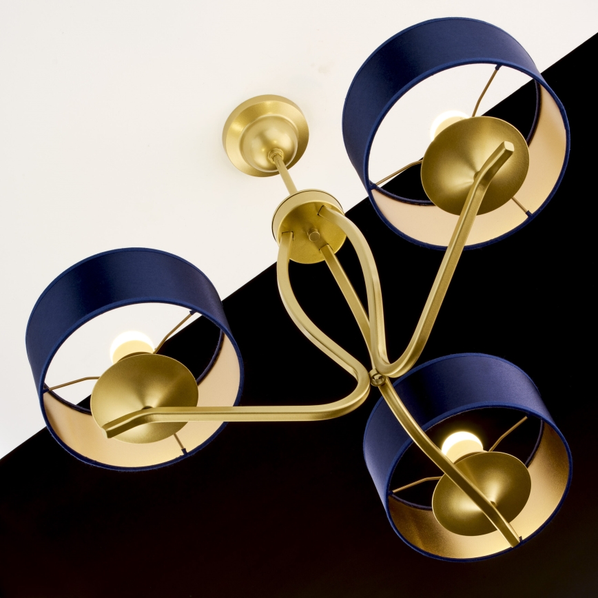 Jupiter 2113 - Lampadario a stelo KASZMIR 3xE27/15W/230V blu/oro