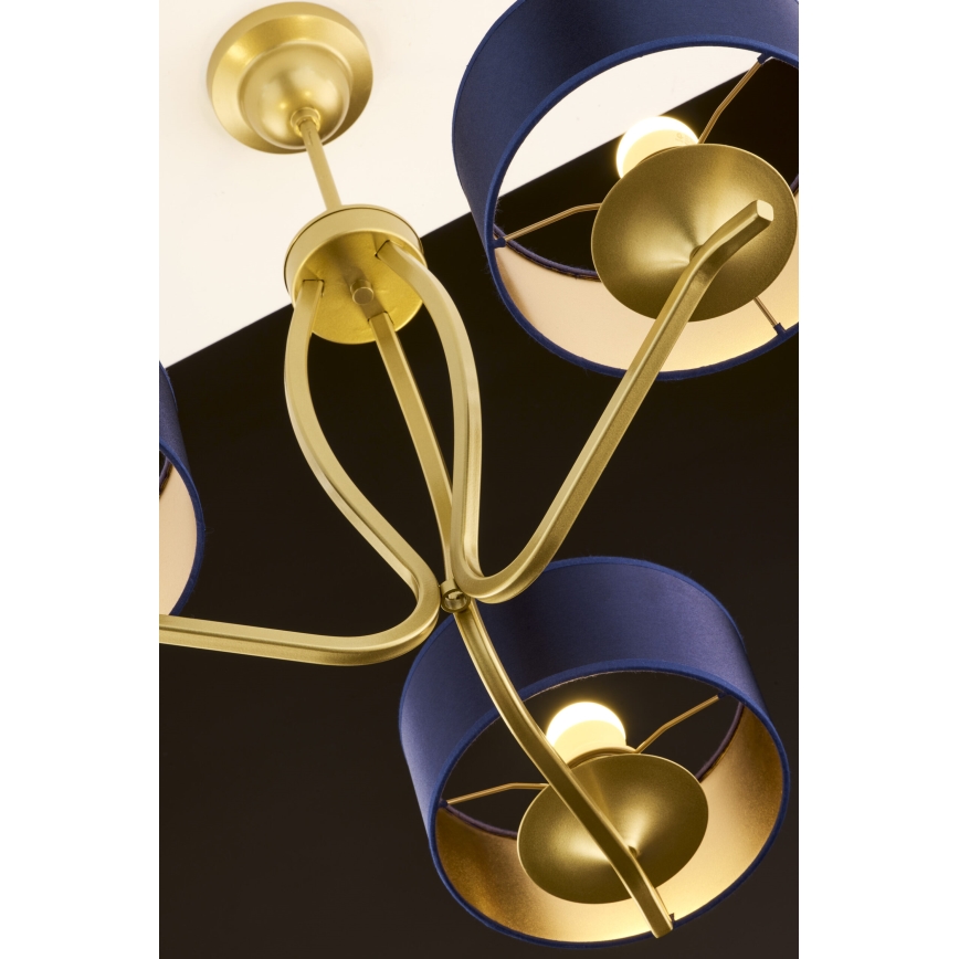 Jupiter 2113 - Lampadario a stelo KASZMIR 3xE27/15W/230V blu/oro