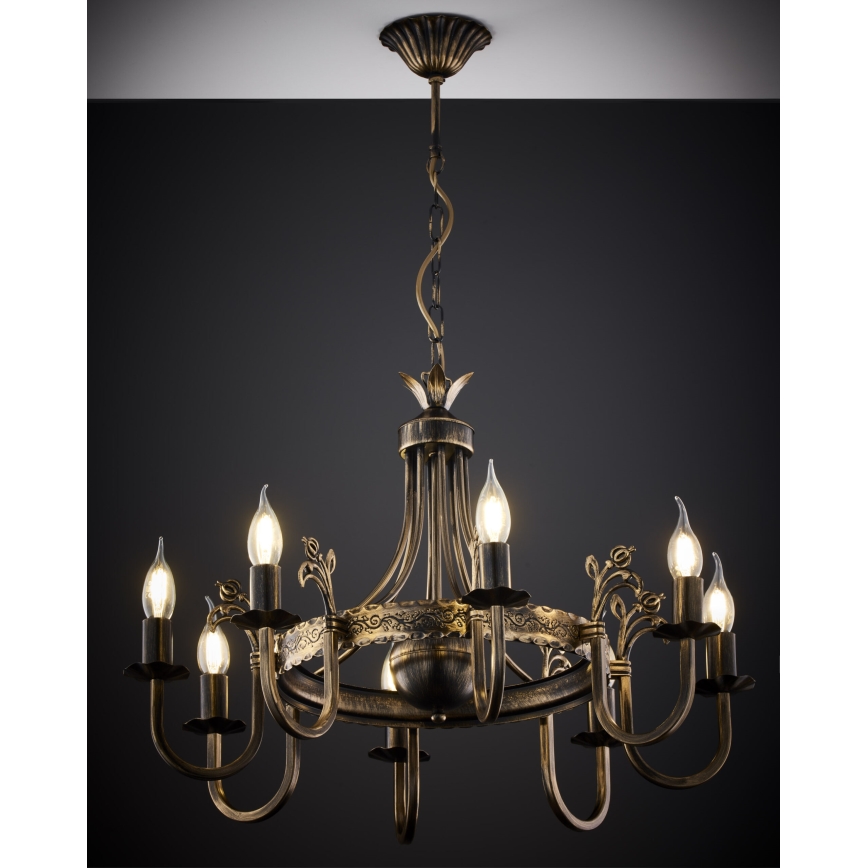 Jupiter 225 - KO 8 - Lampadario a sospensione con catena KORONA 8xE14/40W/230V