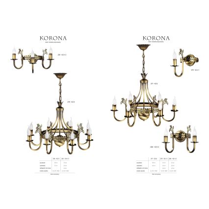 Jupiter 280 - KO K 2 - Wandleuchte KORONA 2xE14/40W/230V