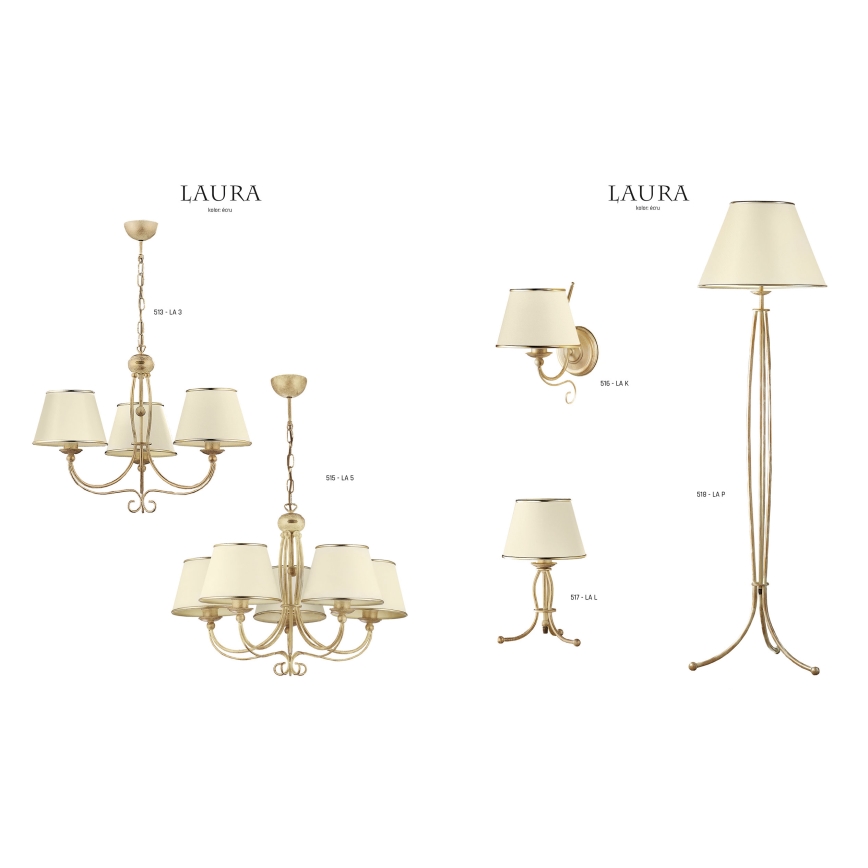 Jupiter 513 - LA-3-E - Lampadario a sospensione con catena LAURA 3xE27/60W/230V