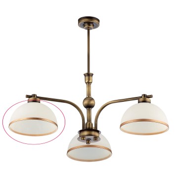 Jupiter - Vetro di ricambio per lampadario MONTANA E27 bianco/bronzo