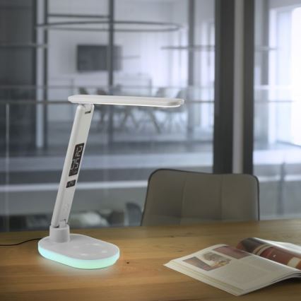 JUST LIGHT. 11018-16 - Lampada da tavolo dimmerabile a tocco LED RGBW con ricarica wireless TINA LED/4W/230V bianca