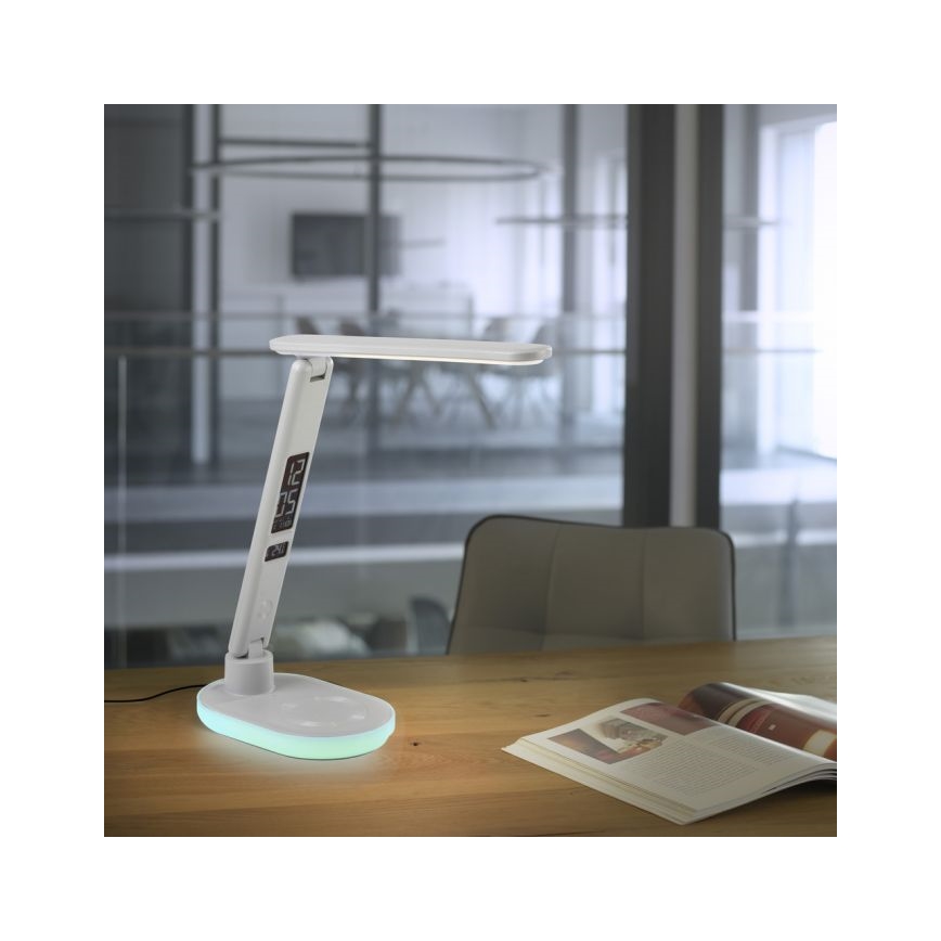 JUST LIGHT. 11018-16 - Lampada da tavolo dimmerabile a tocco LED RGBW con ricarica wireless TINA LED/4W/230V bianca