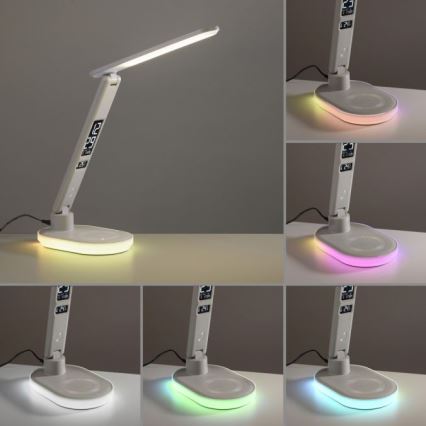 JUST LIGHT. 11018-16 - Lampada da tavolo dimmerabile a tocco LED RGBW con ricarica wireless TINA LED/4W/230V bianca