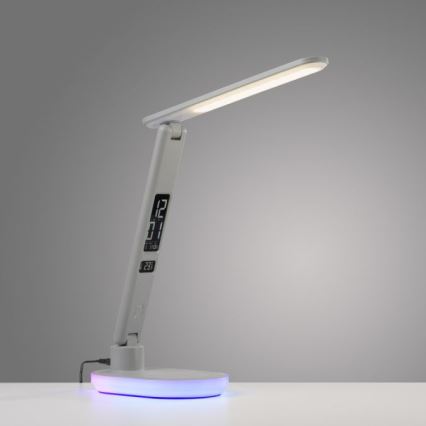 JUST LIGHT. 11018-16 - Lampada da tavolo dimmerabile a tocco LED RGBW con ricarica wireless TINA LED/4W/230V bianca