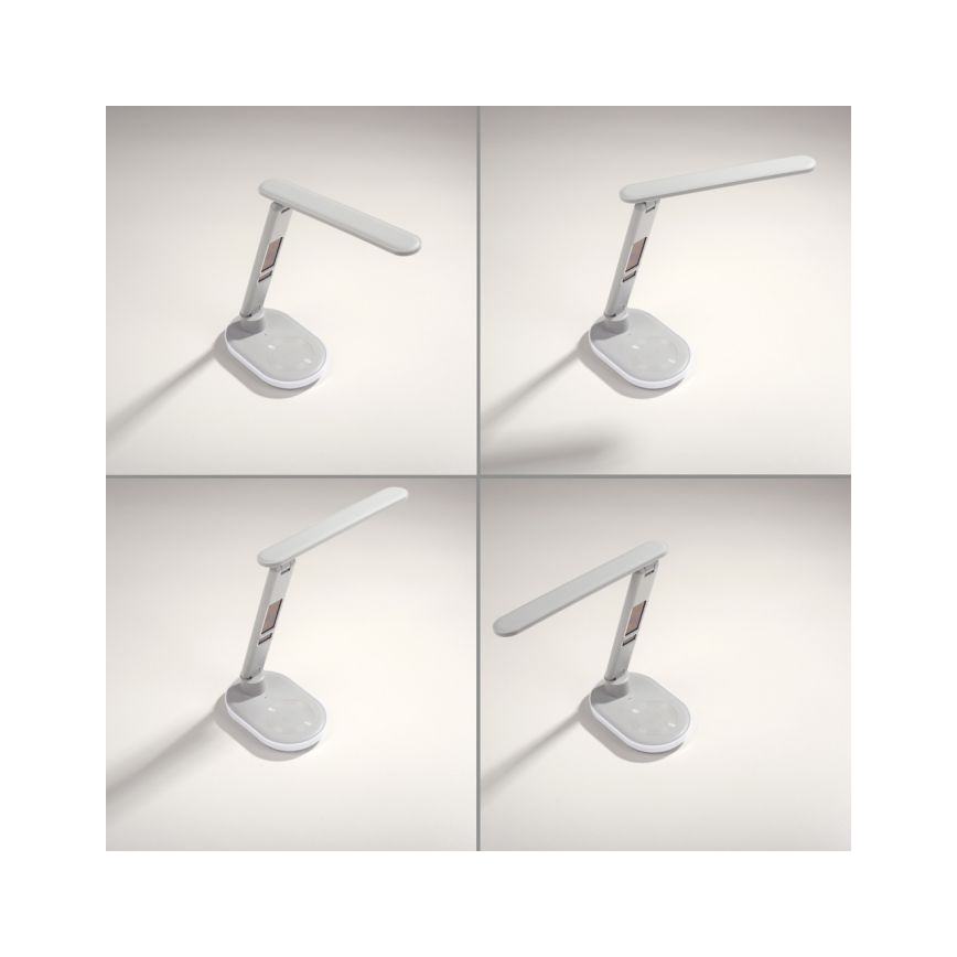 JUST LIGHT. 11018-16 - Lampada da tavolo dimmerabile a tocco LED RGBW con ricarica wireless TINA LED/4W/230V bianca