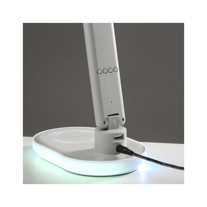 JUST LIGHT. 11018-16 - Lampada da tavolo dimmerabile a tocco LED RGBW con ricarica wireless TINA LED/4W/230V bianca