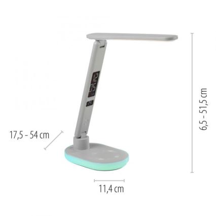 JUST LIGHT. 11018-16 - Lampada da tavolo dimmerabile a tocco LED RGBW con ricarica wireless TINA LED/4W/230V bianca
