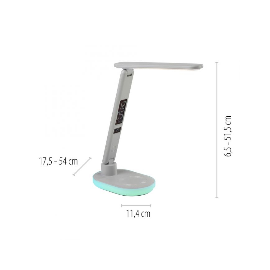 JUST LIGHT. 11018-16 - Lampada da tavolo dimmerabile a tocco LED RGBW con ricarica wireless TINA LED/4W/230V bianca