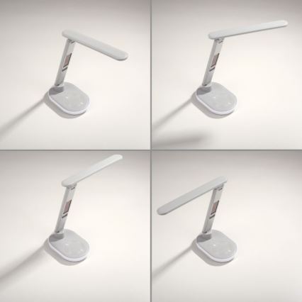 JUST LIGHT. 11018-16 - Lampe de bureau tactile LED RGBW avec chargement sans fil TINA LED/4W/230V blanche