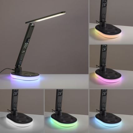 JUST LIGHT. 11018-18 - Dimmbare LED-RGBW-Tischleuchte mit Touch-Funktion und kabelloser Aufladung TINA LED/4W/230V