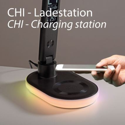 JUST LIGHT. 11018-18 - Dimmbare LED-RGBW-Tischleuchte mit Touch-Funktion und kabelloser Aufladung TINA LED/4W/230V