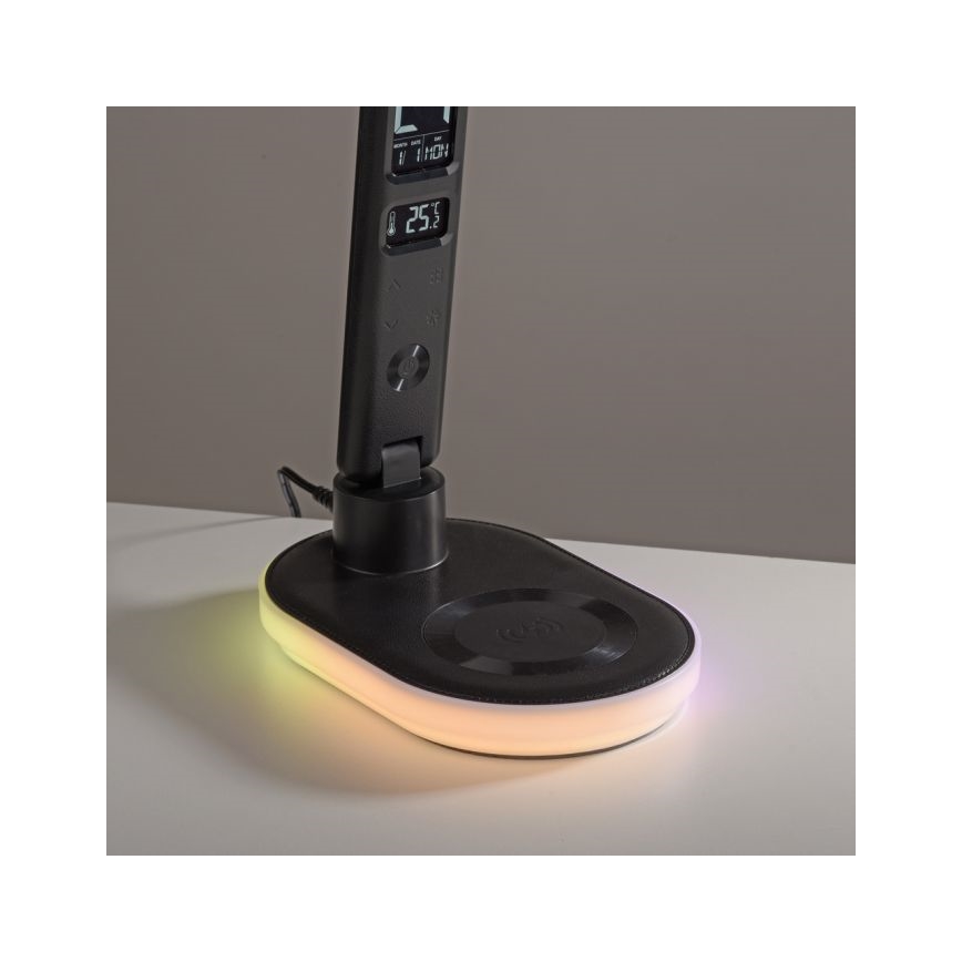 JUST LIGHT. 11018-18 - Dimmbare LED-RGBW-Tischleuchte mit Touch-Funktion und kabelloser Aufladung TINA LED/4W/230V