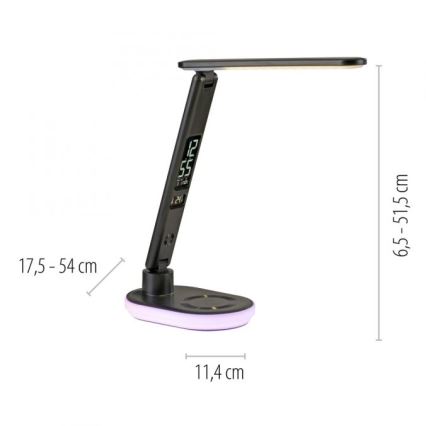 JUST LIGHT. 11018-18 - Dimmbare LED-RGBW-Tischleuchte mit Touch-Funktion und kabelloser Aufladung TINA LED/4W/230V