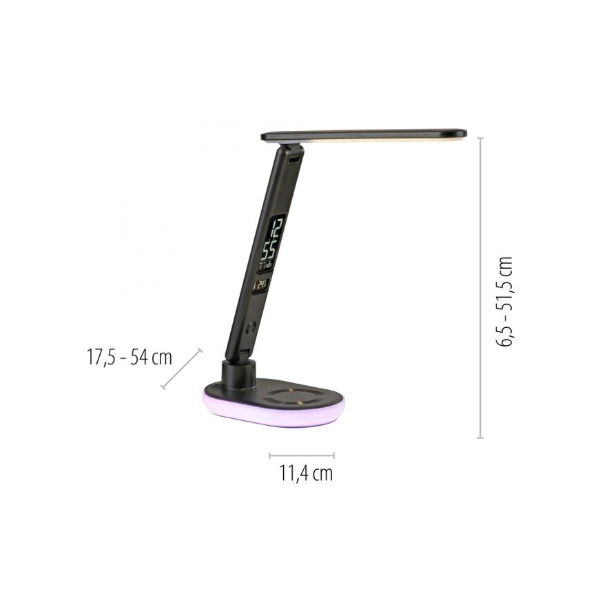 JUST LIGHT. 11018-18 - Dimmbare LED-RGBW-Tischleuchte mit Touch-Funktion und kabelloser Aufladung TINA LED/4W/230V