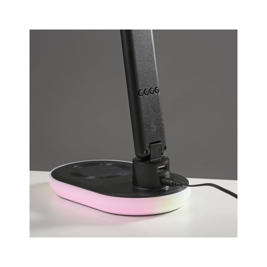 JUST LIGHT. 11018-18 - Lampe de table tactile dimmable à LED RGBW avec chargement sans fil TINA LED/4W/230V noir