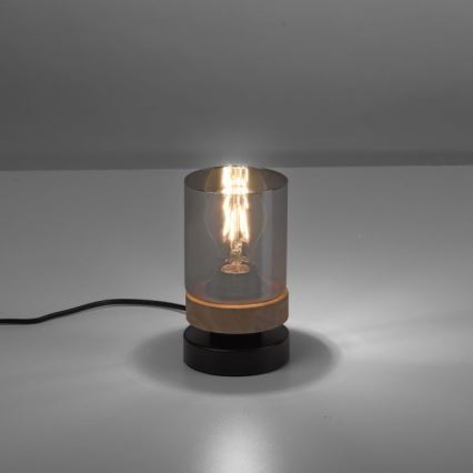 JUST LIGHT. 11310-18 - Tischleuchte PASQUAL 1xE27/40W/230V schwarz/Gummibaum
