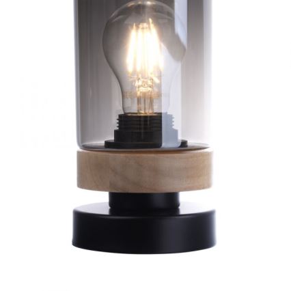 JUST LIGHT. 11310-18 - Tischleuchte PASQUAL 1xE27/40W/230V schwarz/Gummibaum