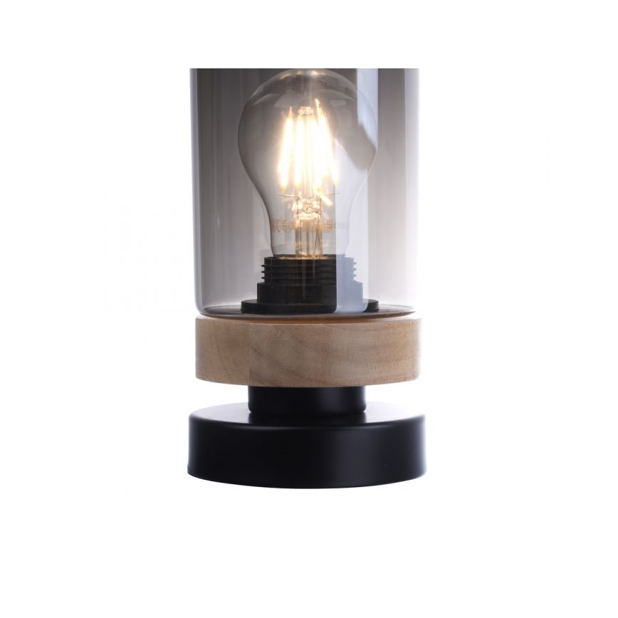 JUST LIGHT. 11310-18 - Tischleuchte PASQUAL 1xE27/40W/230V schwarz/Gummibaum