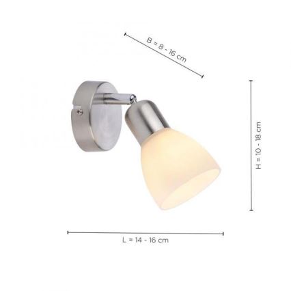 JUST LIGHT. 11951-55 - Wandstrahler KARO 1xE14/40W/230V matt Chrom