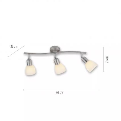 JUST LIGHT. 11953-55 - Spot KARO 3xE14/40W/230V chrome mat