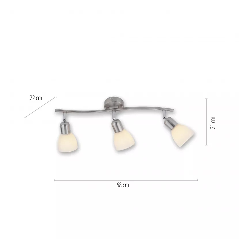 JUST LIGHT. 11953-55 - Spot KARO 3xE14/40W/230V chrome mat