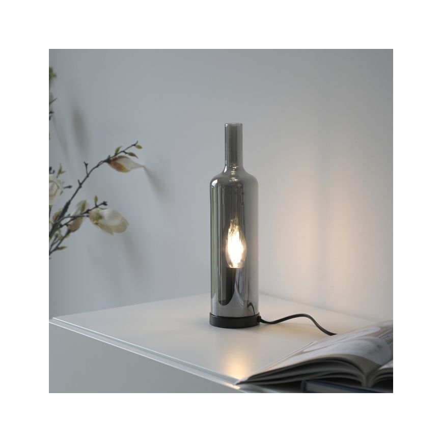 JUST LIGHT. 14006-25 - Lampe de table BOTTLE 1xE14/25W/230V noir/fumé