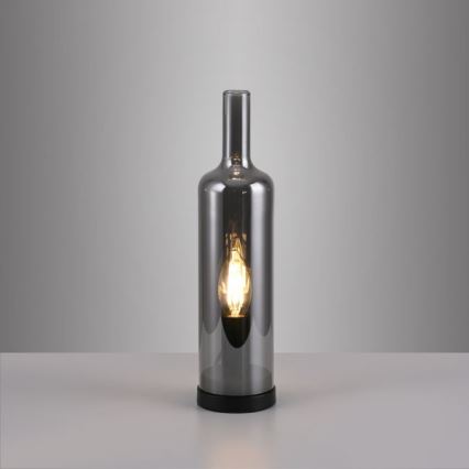 JUST LIGHT. 14006-25 - Lampe de table BOTTLE 1xE14/25W/230V noir/fumé