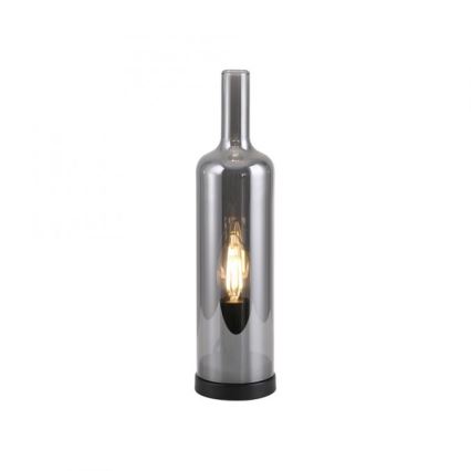 JUST LIGHT. 14006-25 - Lampe de table BOTTLE 1xE14/25W/230V noir/fumé