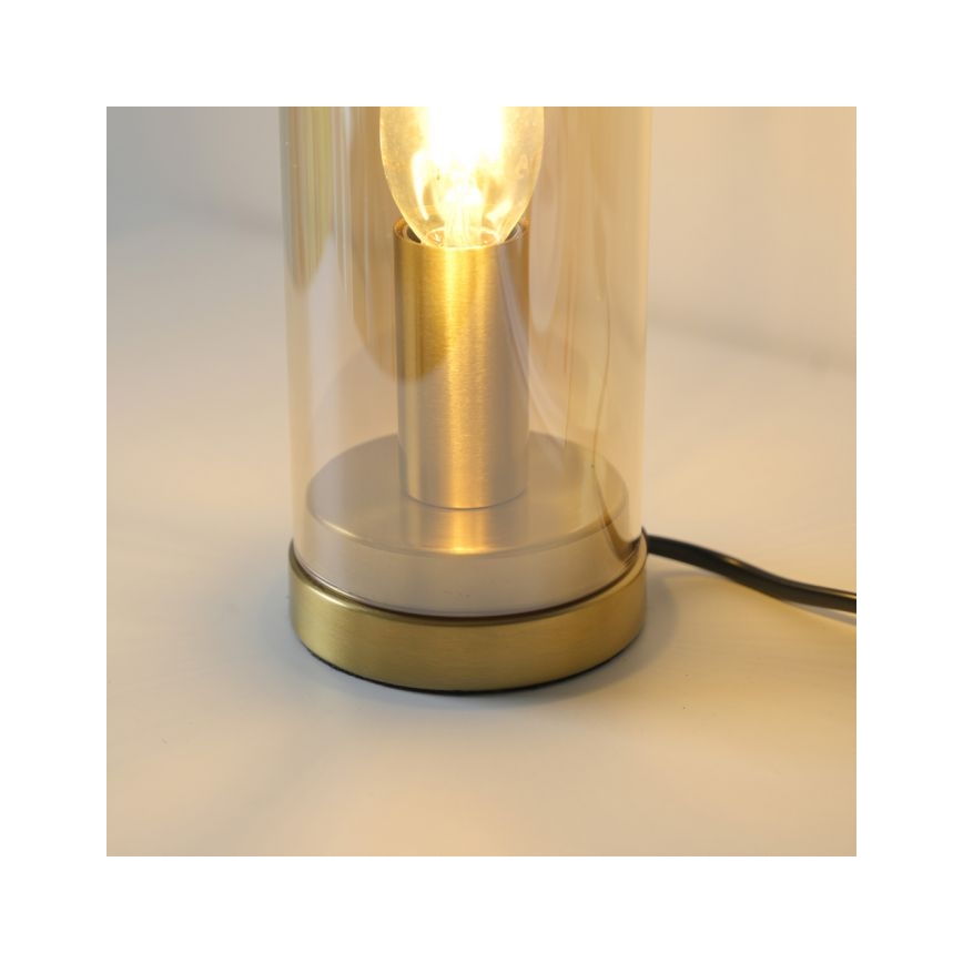 JUST LIGHT. 14006-27 - Lampe de table BOTTLE 1xE14/25W/230V beige/fumé