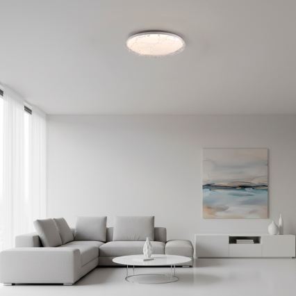 JUST LIGHT. 14008-16 - Plafonnier LED dimmable ART PLAFO LED/20W/230V 2700-6500K Ø 38 cm blanc + télécommande
