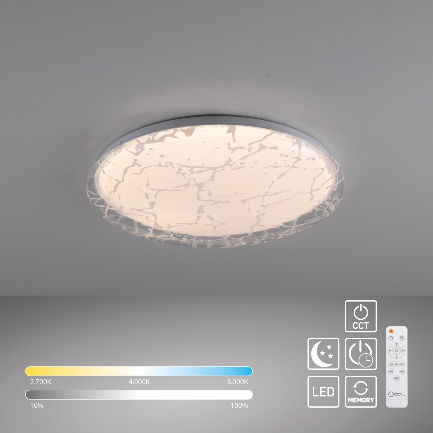 JUST LIGHT. 14008-16 - Plafonnier LED dimmable ART PLAFO LED/20W/230V 2700-6500K Ø 38 cm blanc + télécommande
