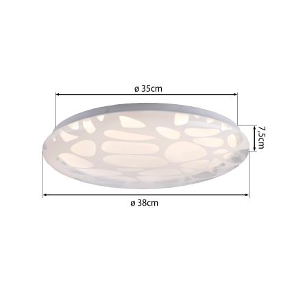 JUST LIGHT. 14009-16 - Plafoniera LED dimmerabile ART PLAFO LED/20W/230V 2700-6500K Ø 38 cm bianca + telecomando