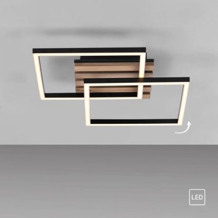 JUST LIGHT. 14053-79 - LED-Deckenleuchte AKUSTIK LED/15W/230V Eiche/Schwarz