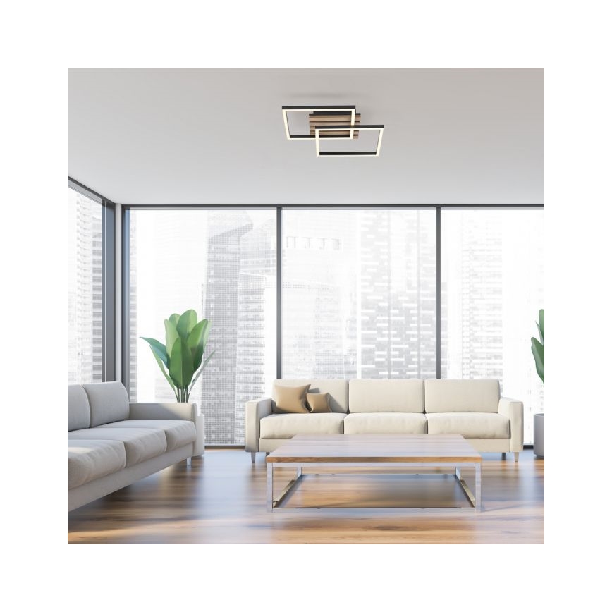 JUST LIGHT. 14053-79 - Plafonnier LED AKUSTIKA LED/15W/230V chêne/noir