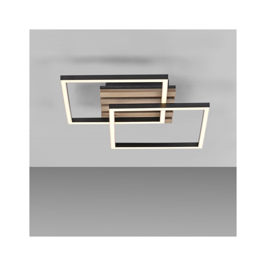 JUST LIGHT. 14053-79 - Plafonnier LED AKUSTIKA LED/15W/230V chêne/noir