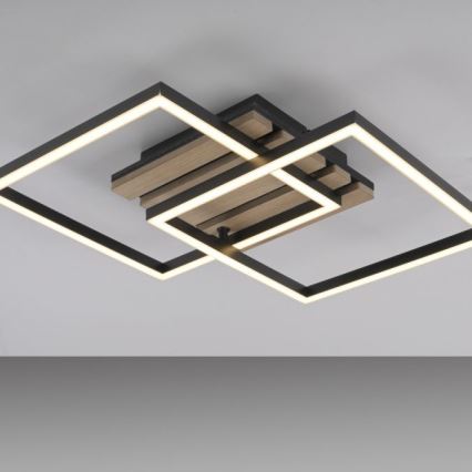 JUST LIGHT. 14053-79 - Plafonnier LED AKUSTIKA LED/15W/230V chêne/noir