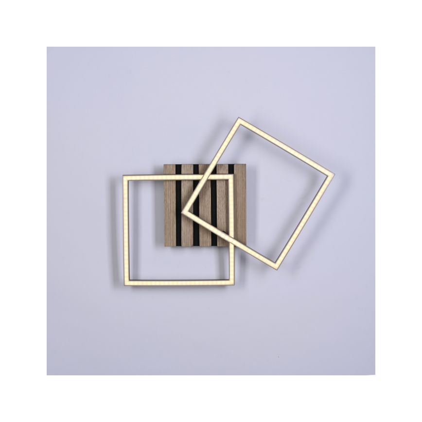 JUST LIGHT. 14053-79 - Plafonnier LED AKUSTIKA LED/15W/230V chêne/noir