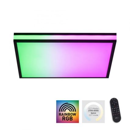 JUST LIGHT. 14110-18 - Plafoniera dimmerabile RGBW MARIO BLACK LED/19,5W/230V 2700-5000K + telecomando