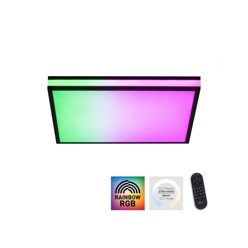 JUST LIGHT. 14110-18 - Plafoniera dimmerabile RGBW MARIO BLACK LED/19,5W/230V 2700-5000K + telecomando
